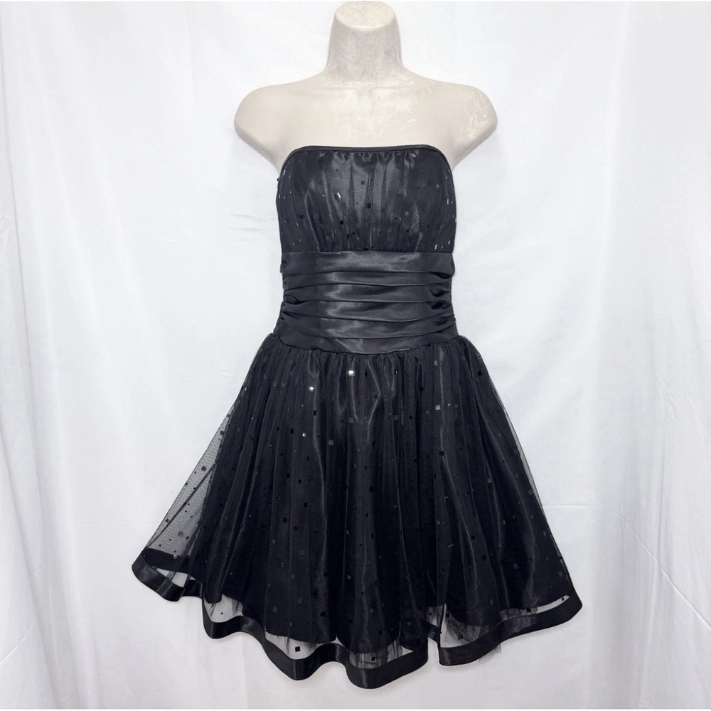 Vtg Gunne Sax Jessica McClintock Tulle Fit & Flare Strapless Dress 5 Hoco Party
